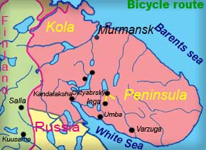 Biking tours, Cycling holidays, Russia, guided, Kola Peninsula, Russian Lapland, luggage transport, baggage transport, summer