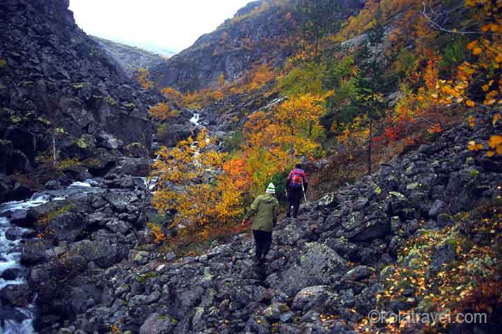 Hiking Monche tundra Kola Peninsula